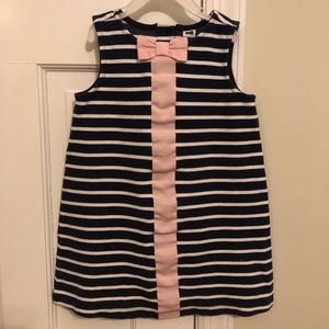 Navy and pink bow dress
